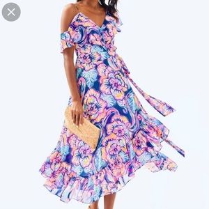 Lilly Pulitzer Marianna Nauti Navy Midi Wrap